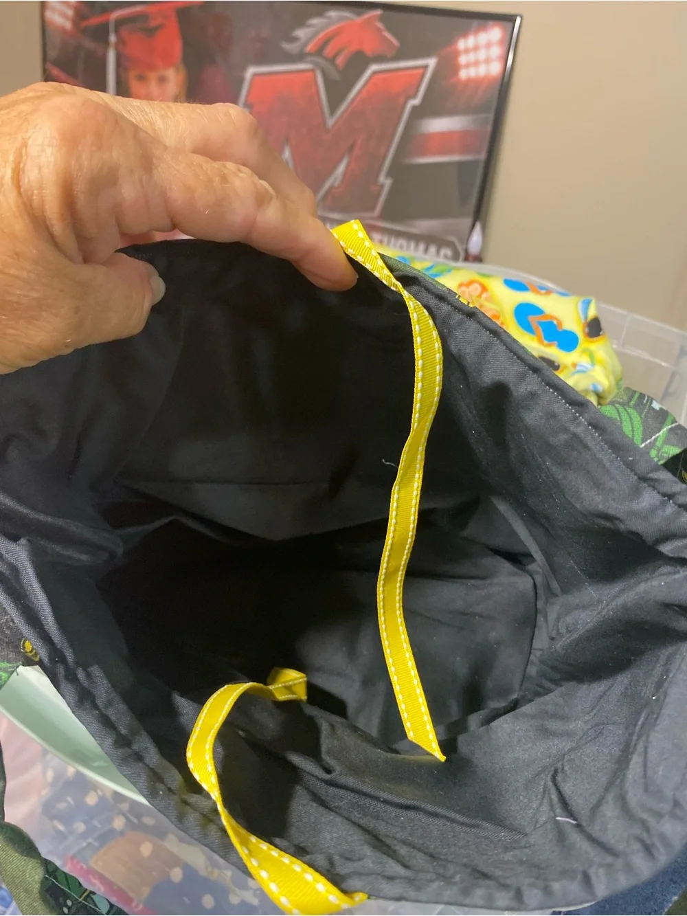 John Deere homemade Green Bag with Tractor Print